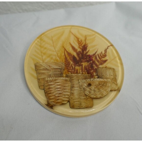 Vintage 60s Lucite Deviled Egg Plate Tray Trivet Set Holds 10 Mid Century Rustic - Picture 5 of 8